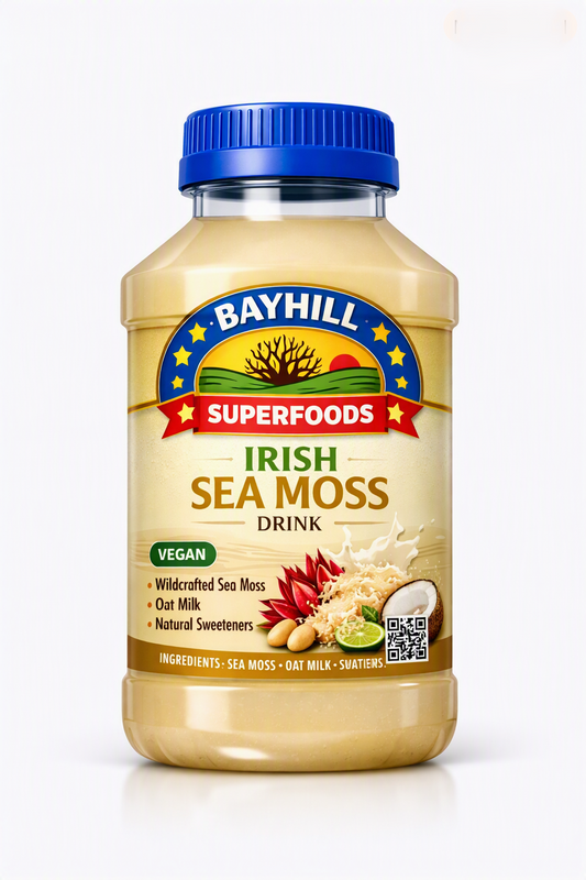 BAYHILL SUPERFOODS Irish Sea Moss Drink - 14.5 fl oz blue cap bottle