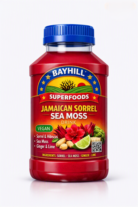 Bayhill Superfoods Jamaican Sorrel Sea Moss Drink - Vegan, Sorrel, Hibiscus, Ginger & Lime