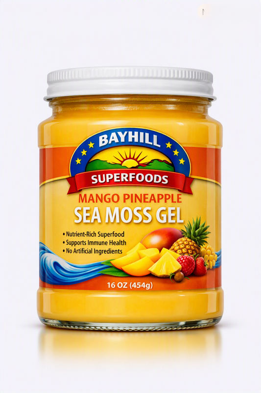 Bayhill Superfoods Mango Pineapple Sea Moss Gel - 16 oz jar, Vegan, Nutrient-Rich Superfood