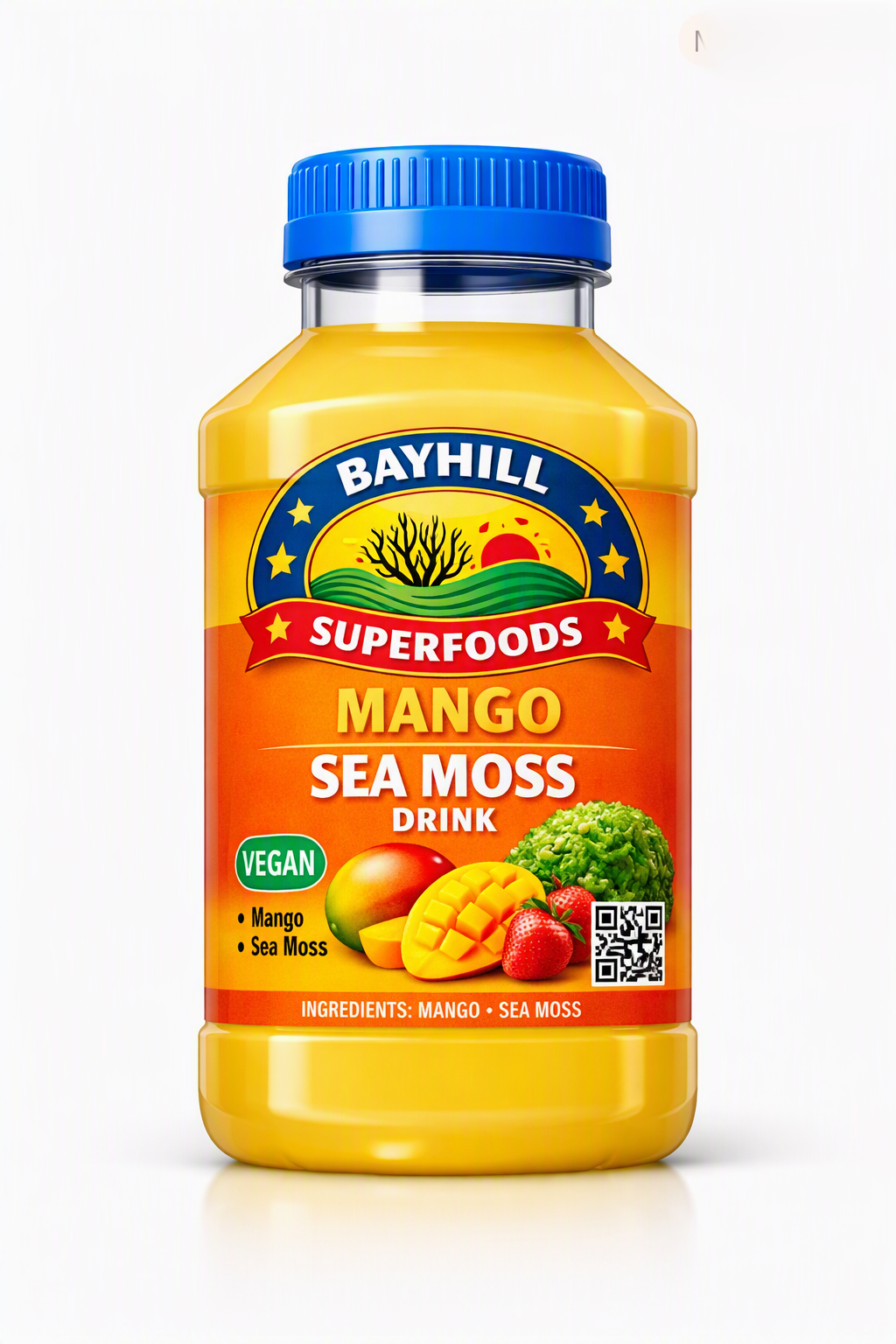 Bayhill Superfoods Mango Sea Moss Drink - Vegan, Mango & Sea Moss