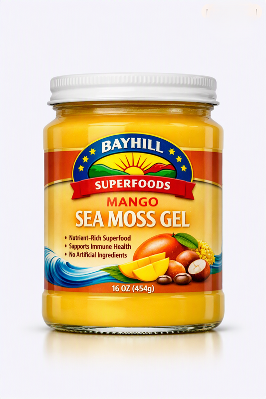 Bayhill Superfoods Mango Sea Moss Gel - 16 oz jar, Vegan, Nutrient-Rich Superfood