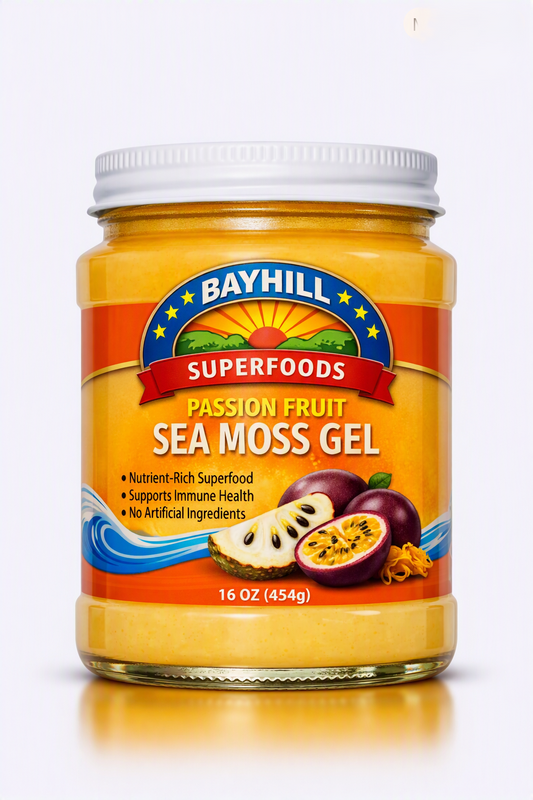 Bayhill Superfoods Passion Fruit Sea Moss Gel - 16 oz jar, Vegan, Nutrient-Rich Superfood